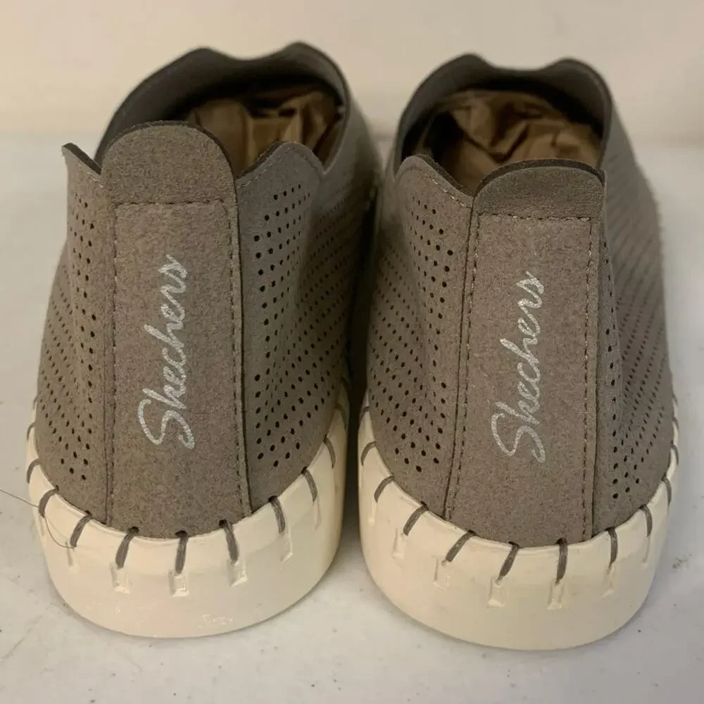 Skechers Women’s Size 7.5 Espadrilles Casual Slip On Sneakers, Taupe